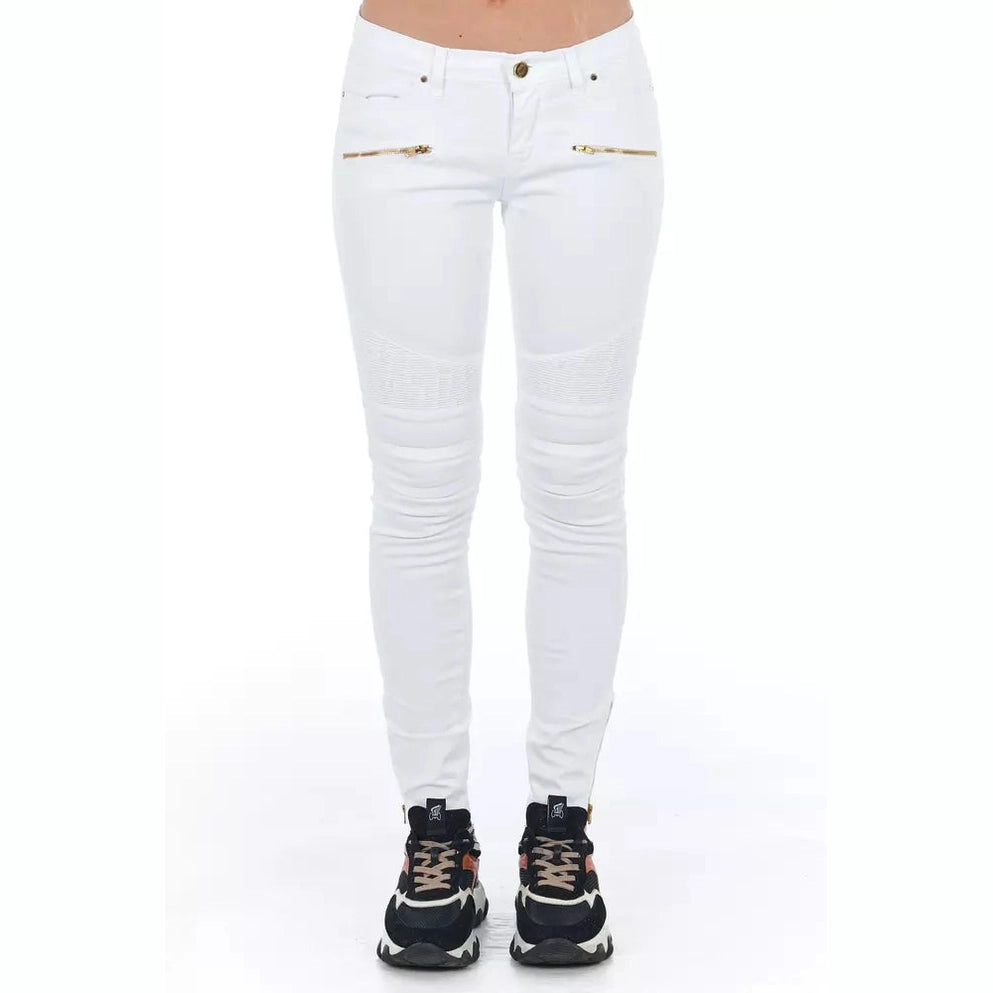 Frankie Morello White Cotton Women Jeans