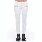 Frankie Morello White Cotton Women Jeans