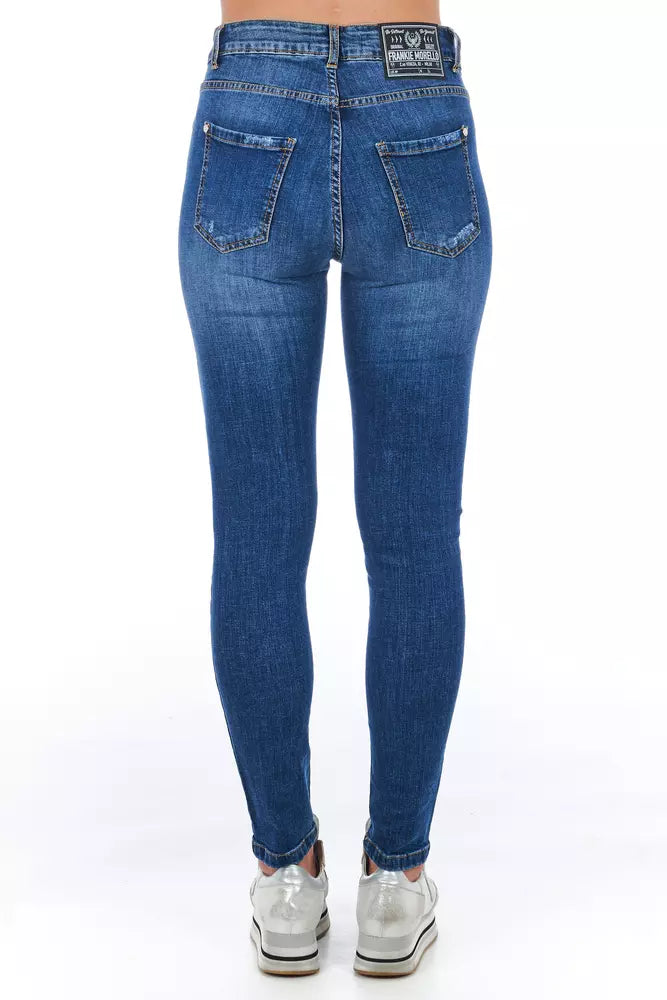 Frankie Morello Blue Other Fibres Women Jeans Frankie Morello