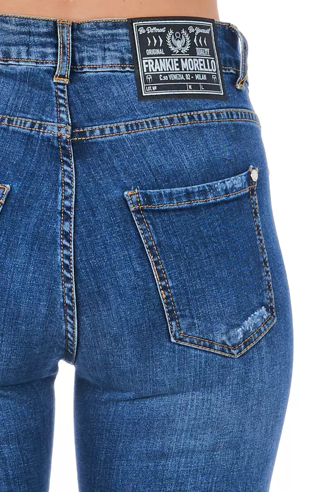 Frankie Morello Blue Other Fibres Women Jeans Frankie Morello