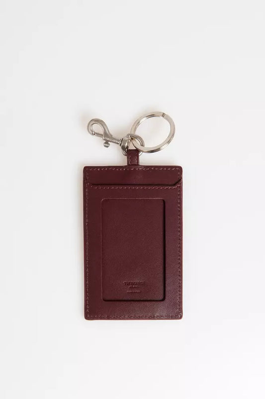 Trussardi Brown Leather Men Badge Holder Trussardi