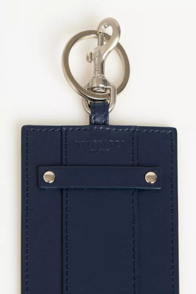 Trussardi Blue Leather Men Badge Holder Trussardi