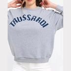 Trussardi Gray Cotton Women Sweatshirt