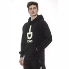 Tond Black Cotton Men Sweater with Hood
