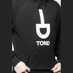 Tond Black Cotton Men Sweater with Hood