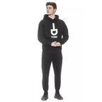 Tond Black Cotton Men Sweater with Hood