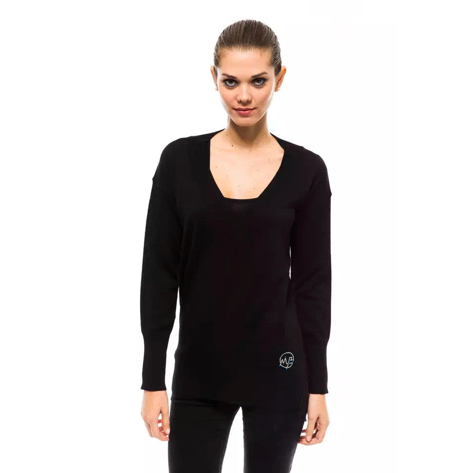 Montana Blu Black Wool Women Sweater