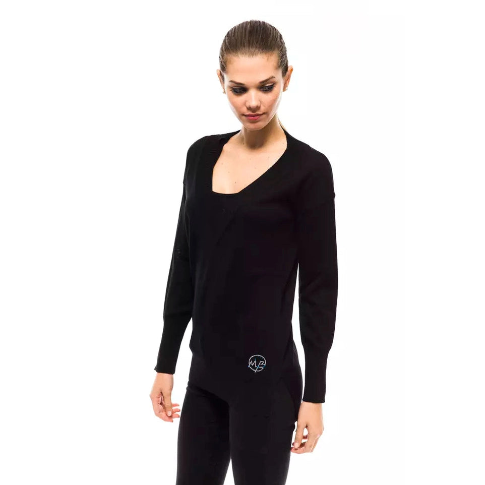 Montana Blu Black Wool Women Sweater