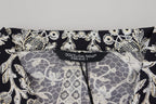 Dolce & Gabbana Blue Silk Floral Baroque Satin Casual Shirt