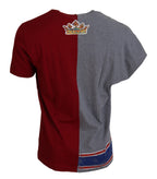 Dolce & Gabbana Red Gray Two Model DG Angel Crewneck T-shirt