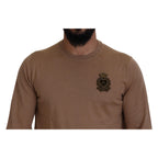 Dolce & Gabbana Beige Cashmere Crown Logo Pullover Sweater