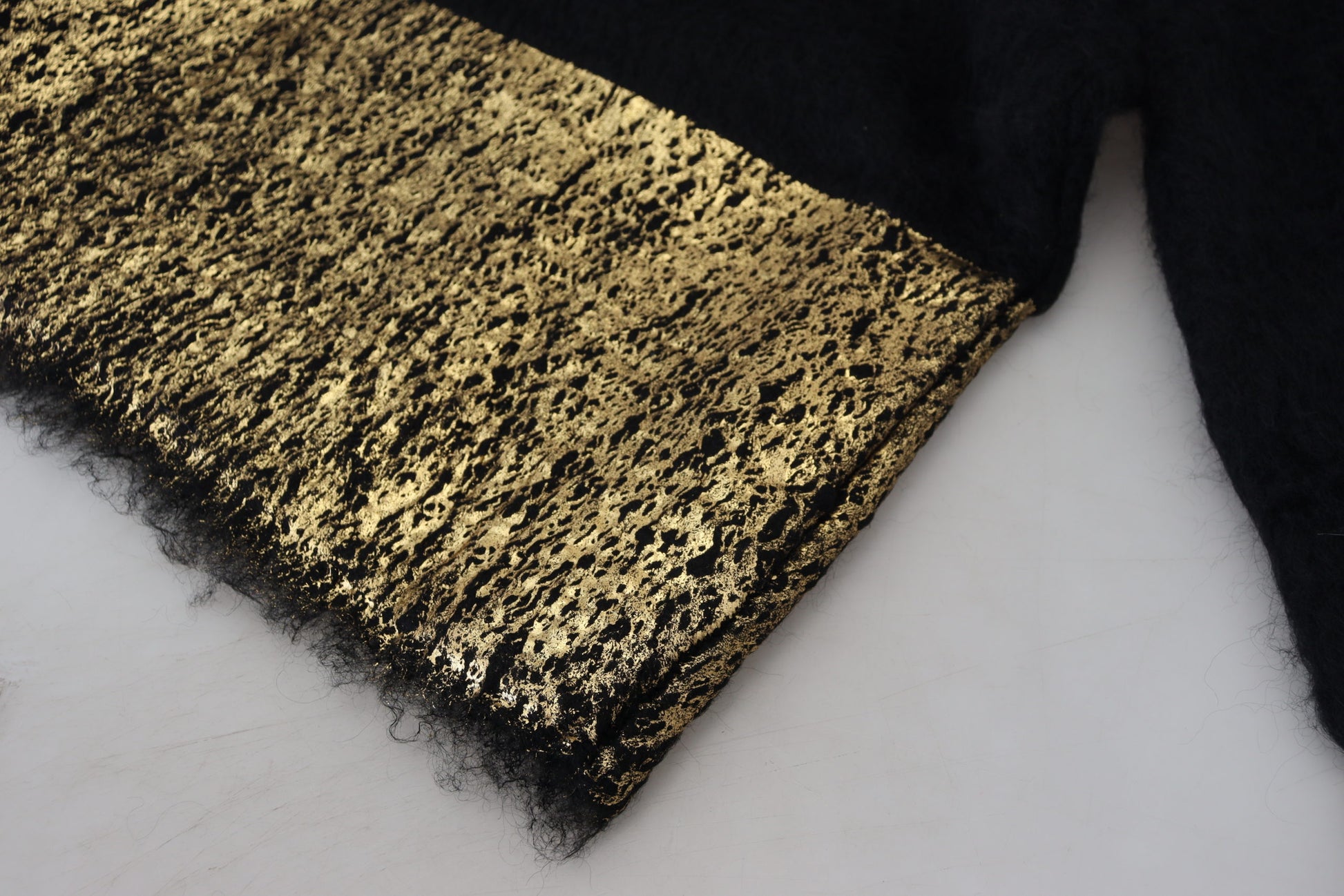 Dolce & Gabbana Black Gold Turtleneck Mohair Pullover Mens Sweater Dolce & Gabbana