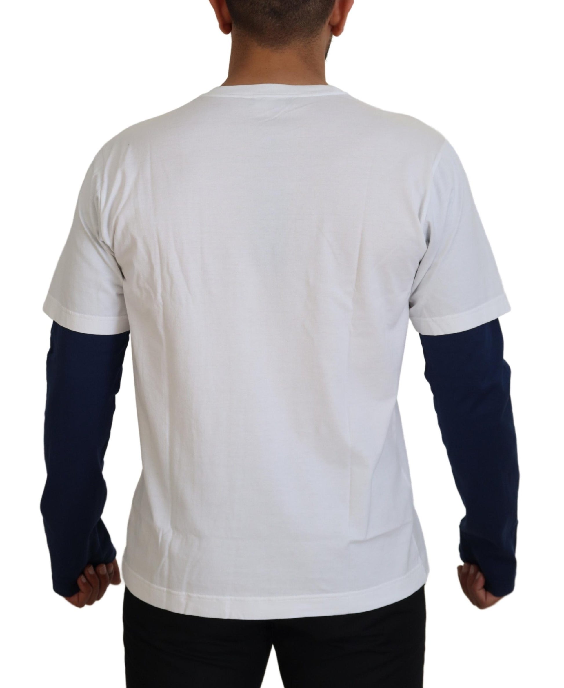 Dolce & Gabbana White Blue DG Crown Pullover Sweater Dolce & Gabbana