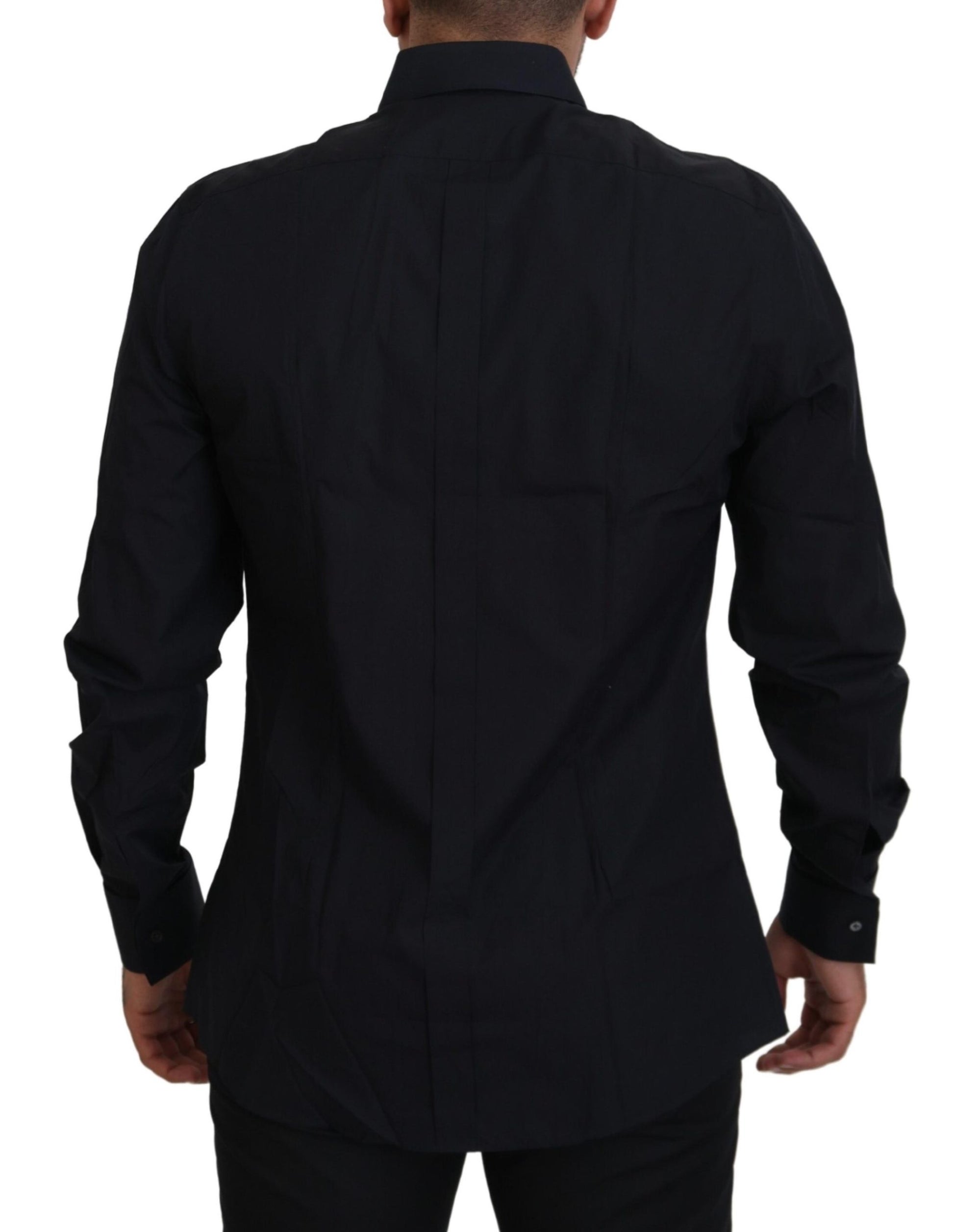 Dolce & Gabbana Black Gold Cotton Slim Fit Dress Mens Shirt Dolce & Gabbana