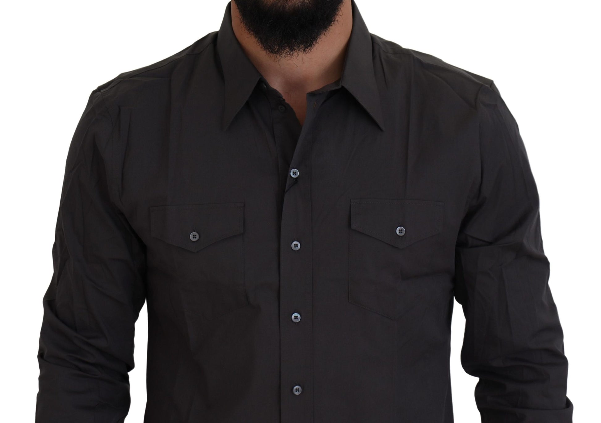 Dolce & Gabbana Gray SICILIA Slim Fit Stretch Dress Shirt Dolce & Gabbana