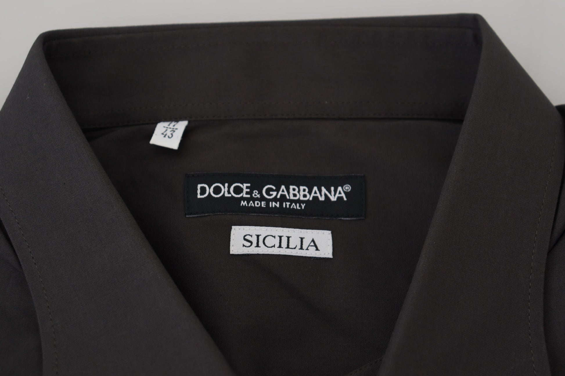 Dolce & Gabbana Gray SICILIA Slim Fit Stretch Dress Shirt Dolce & Gabbana