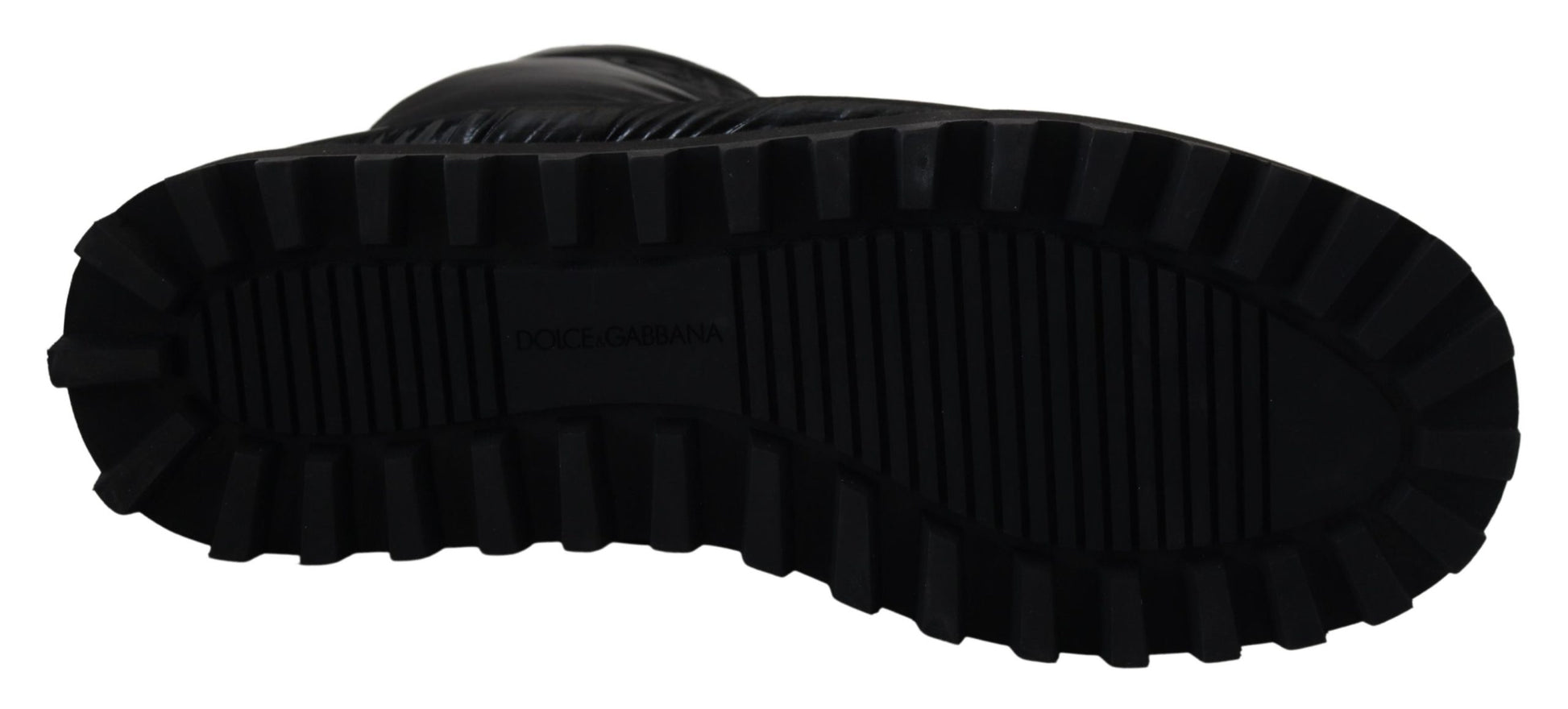 Dolce & Gabbana Black Boots Padded Mid Calf Winter Shoes Dolce & Gabbana