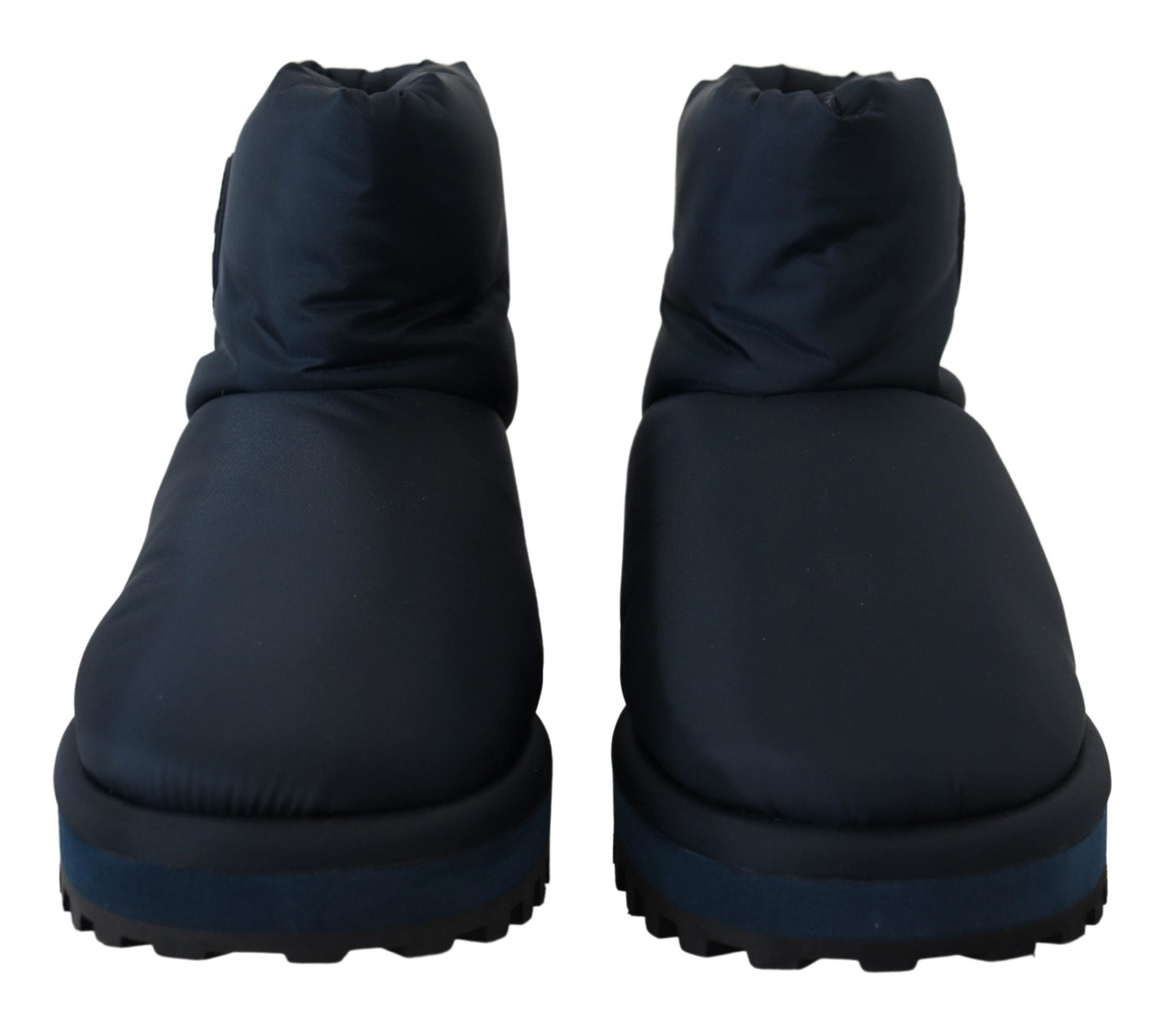Dolce & Gabbana Blue Nylon Boots Padded Mid Calf Shoes Dolce & Gabbana