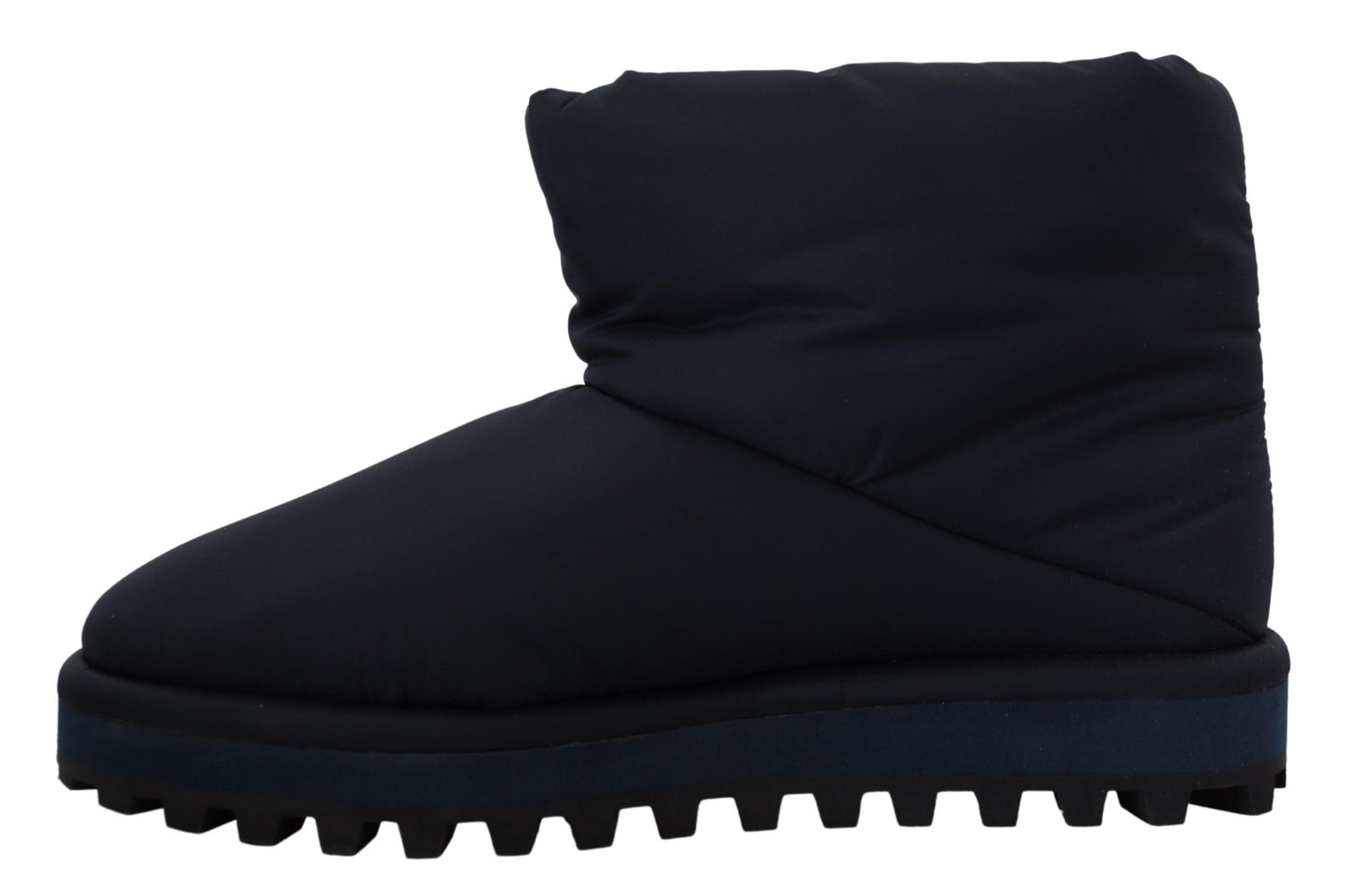 Dolce & Gabbana Blue Nylon Boots Padded Mid Calf Shoes Dolce & Gabbana