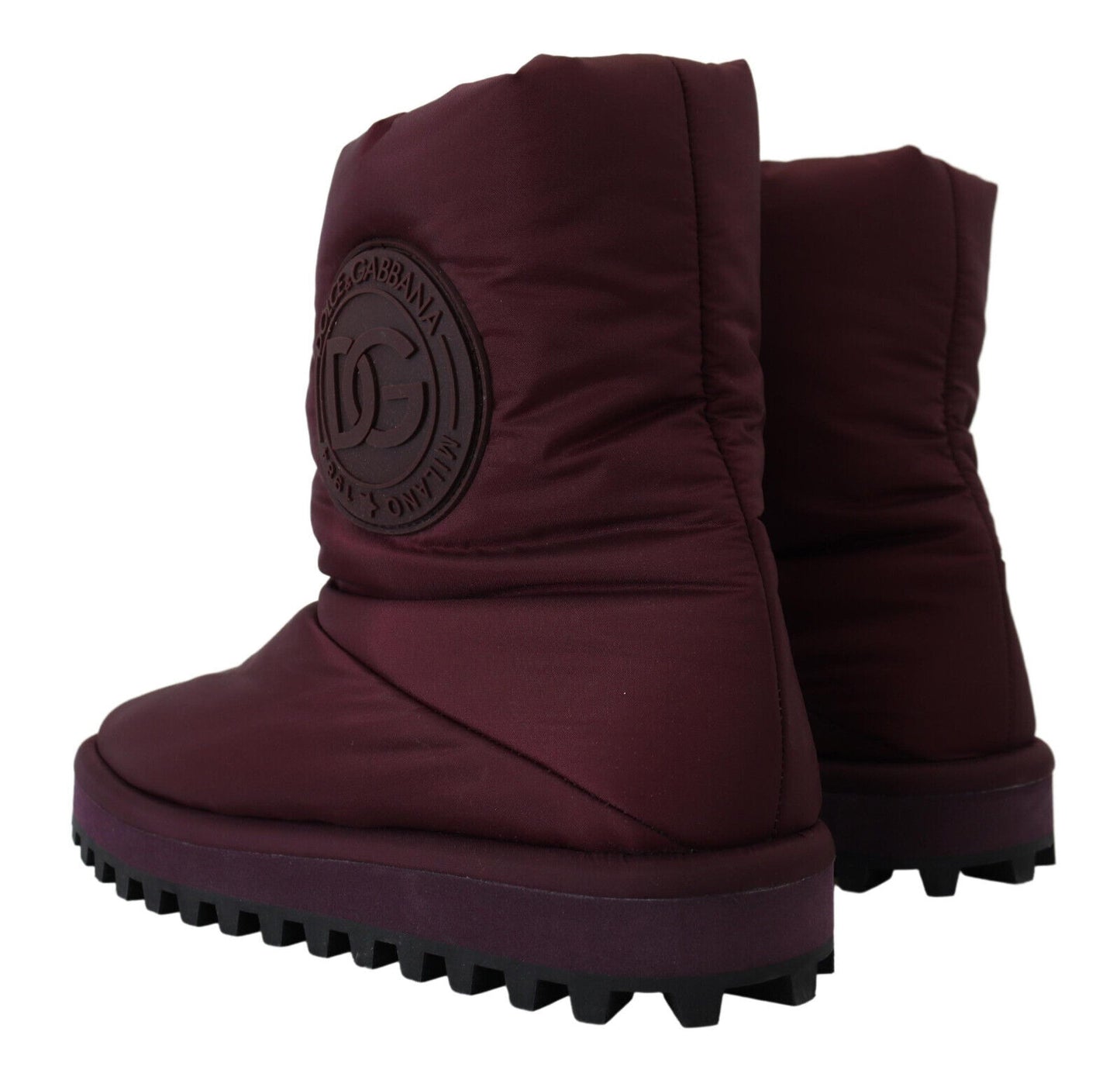 Dolce & Gabbana Bordeaux Nylon Boots Padded Mid Shoes Dolce & Gabbana