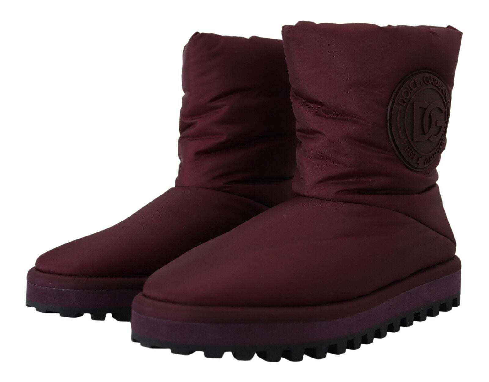 Dolce & Gabbana Bordeaux Nylon Boots Padded Mid Shoes Dolce & Gabbana
