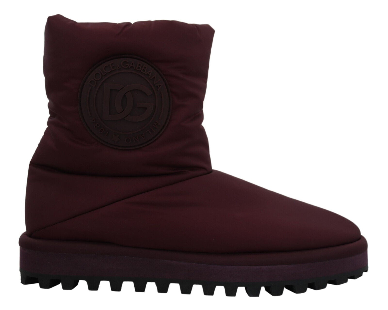 Dolce & Gabbana Bordeaux Nylon Boots Padded Mid Shoes Dolce & Gabbana