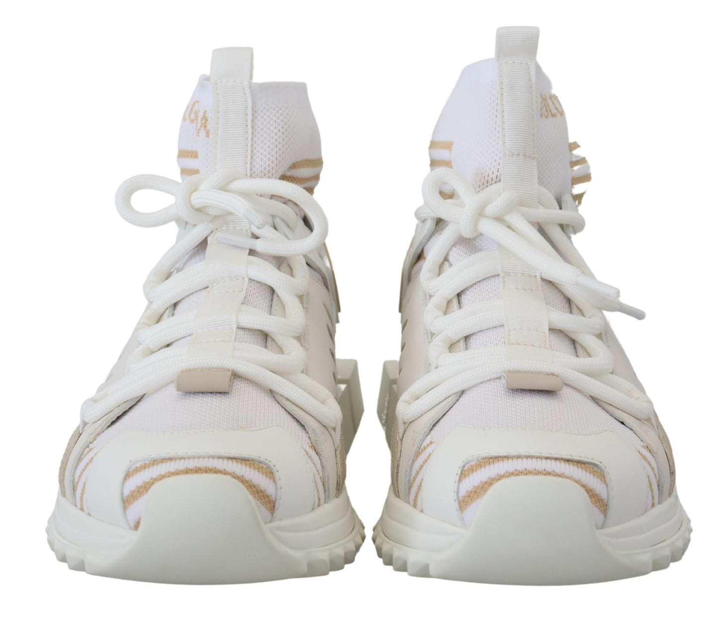 Dolce & Gabbana White Beige Sorrento Sneakers Shoes Dolce & Gabbana