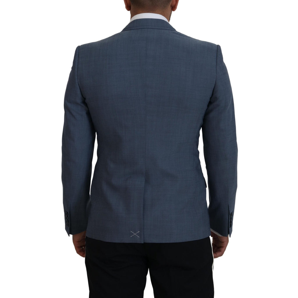 Dolce & Gabbana Blue Wool Stretch Slim Fit Jacket Blazer