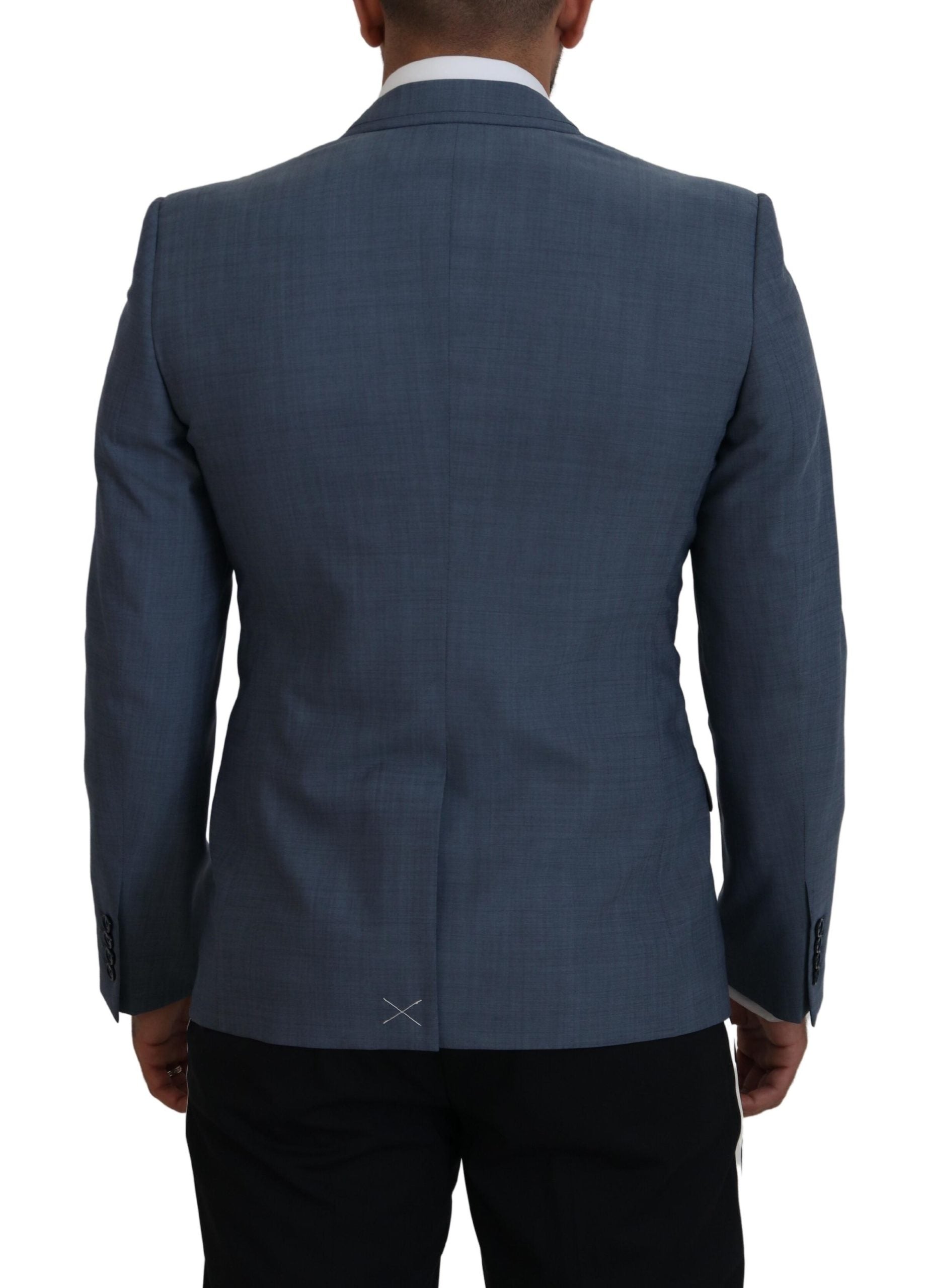 Dolce & Gabbana Blue Wool Stretch Slim Fit Jacket Blazer Dolce & Gabbana