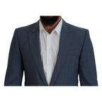 Dolce & Gabbana Blue Wool Stretch Slim Fit Jacket Blazer