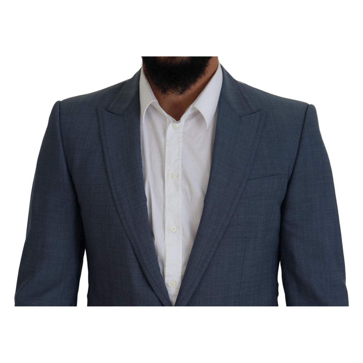 Dolce & Gabbana Blue Wool Stretch Slim Fit Jacket Blazer