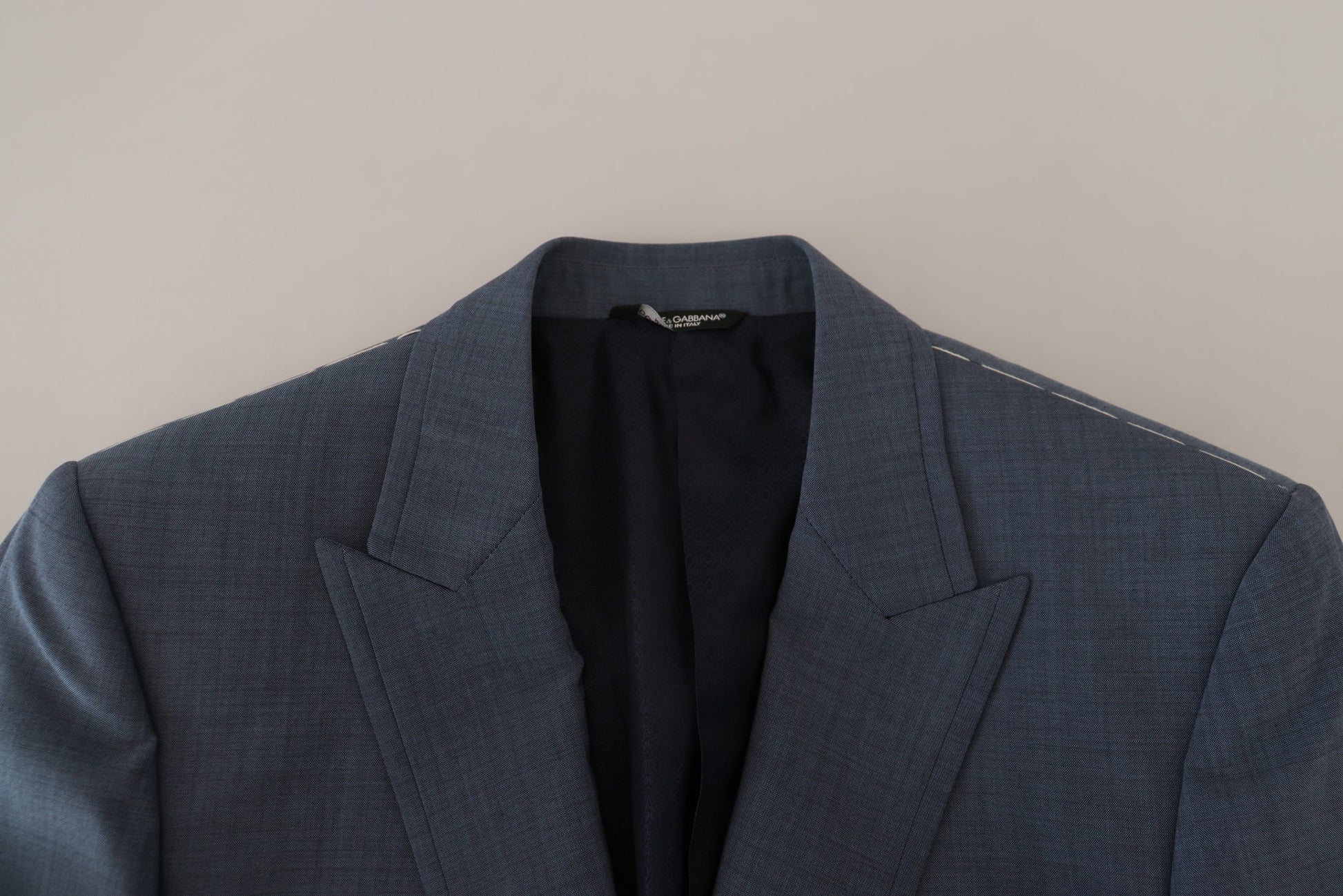 Dolce & Gabbana Blue Wool Stretch Slim Fit Jacket Blazer Dolce & Gabbana