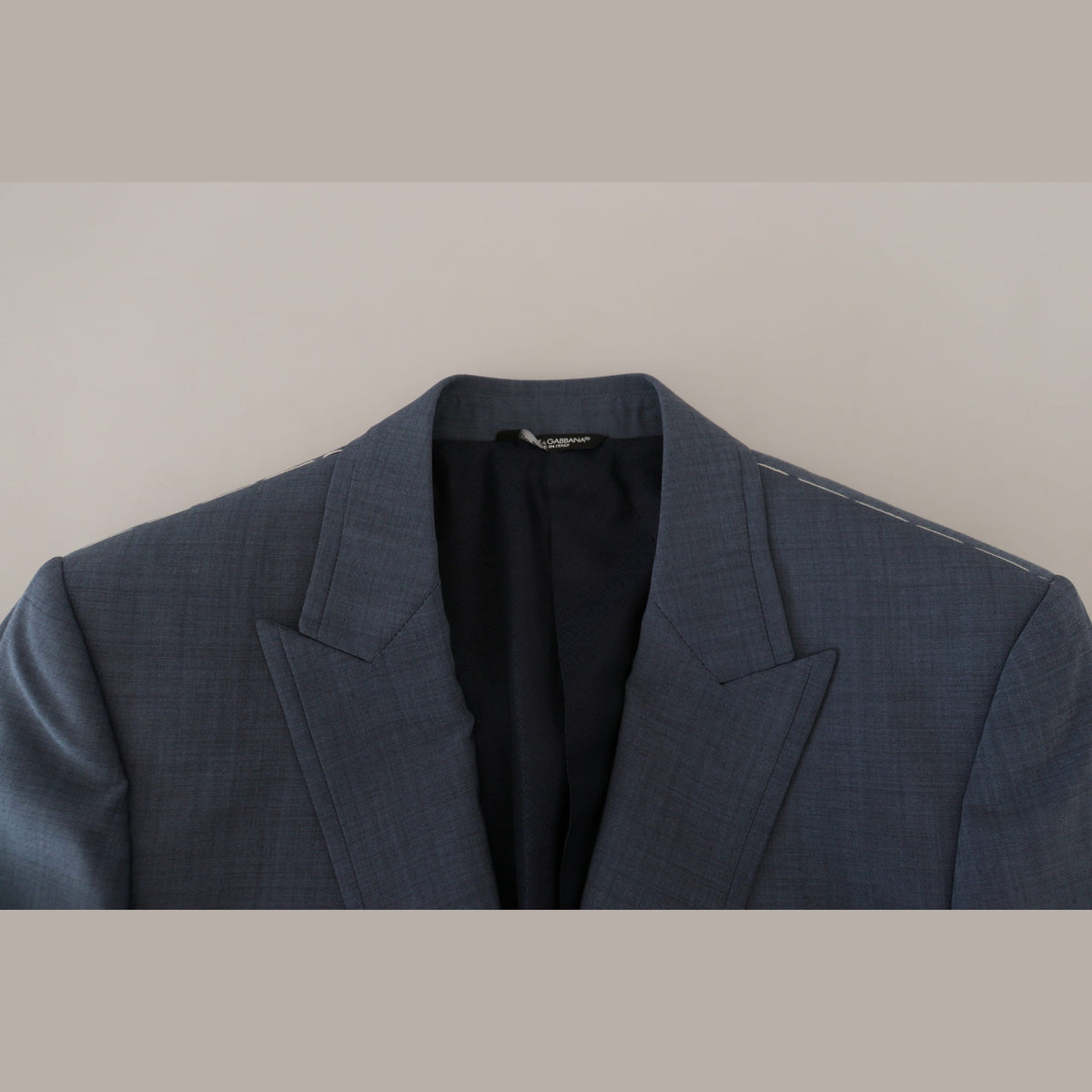 Dolce & Gabbana Blue Wool Stretch Slim Fit Jacket Blazer