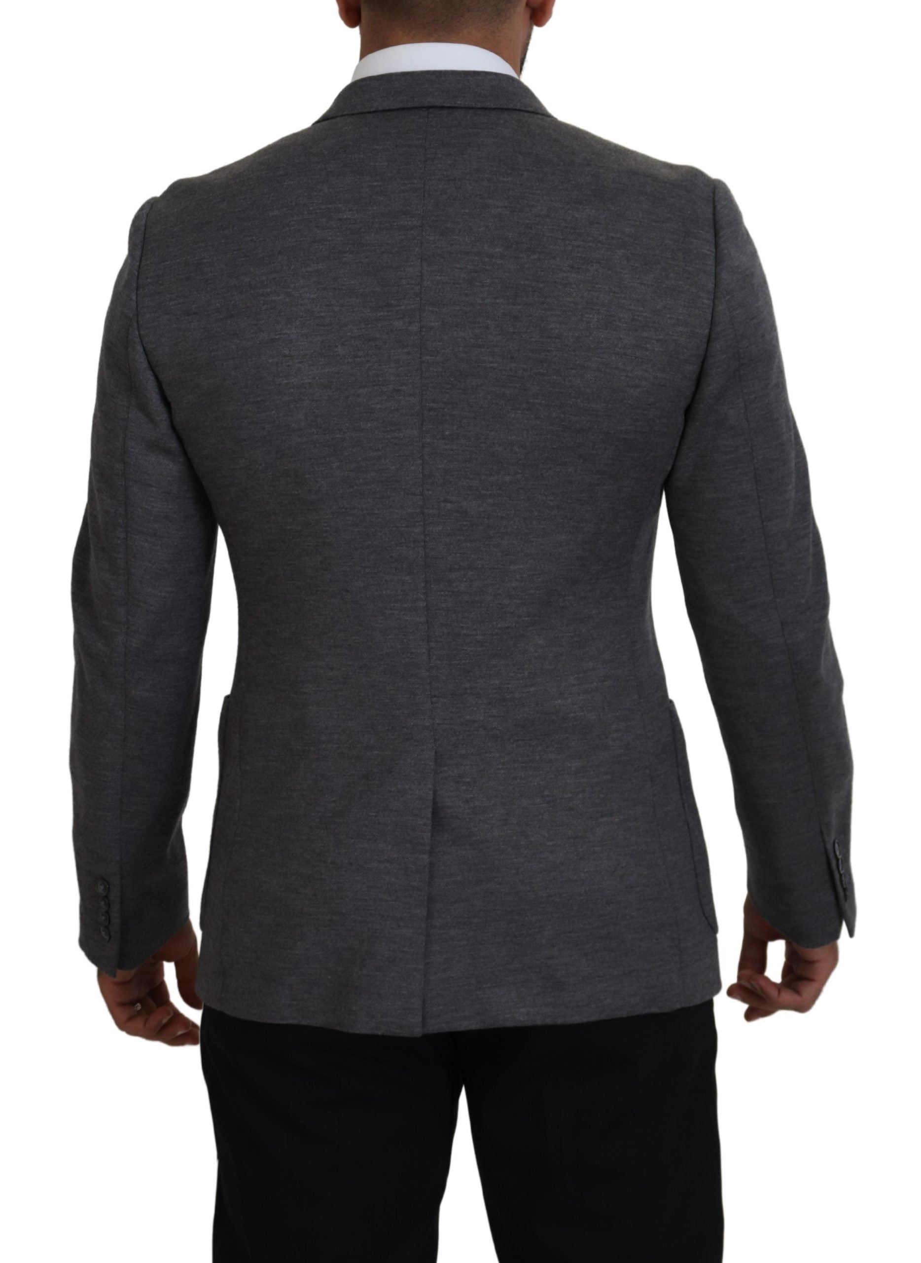 Dolce & Gabbana Gray Wool Stretch Slim Fit Jacket Blazer Dolce & Gabbana