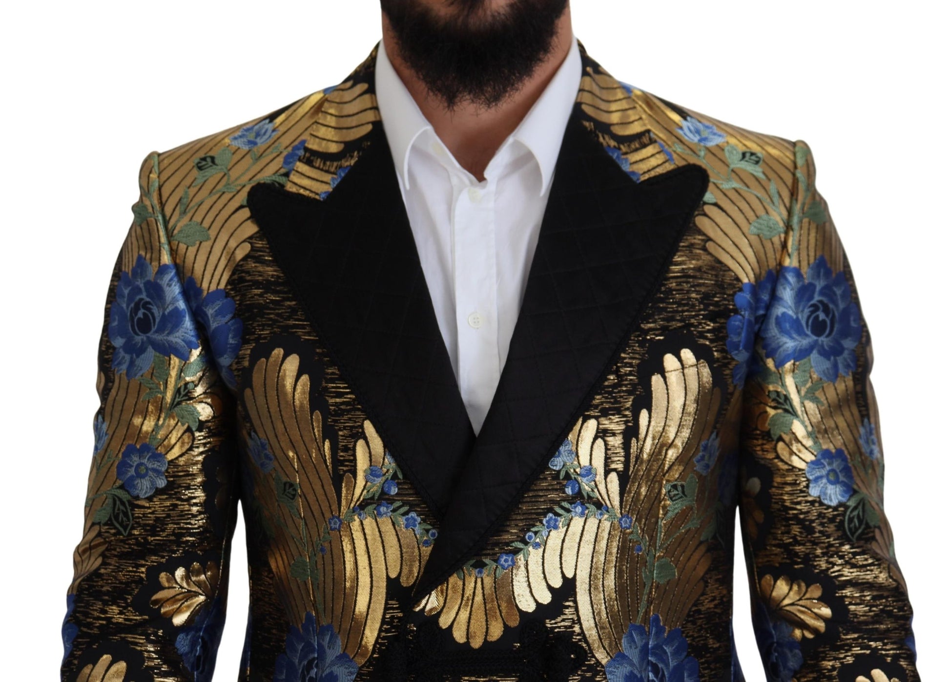 Dolce & Gabbana Gold Lurex Double Breasted Jacket Blazer Dolce & Gabbana