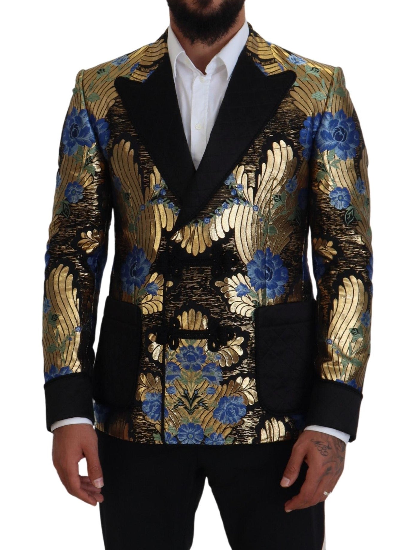 Dolce & Gabbana Gold Lurex Double Breasted Jacket Blazer Dolce & Gabbana