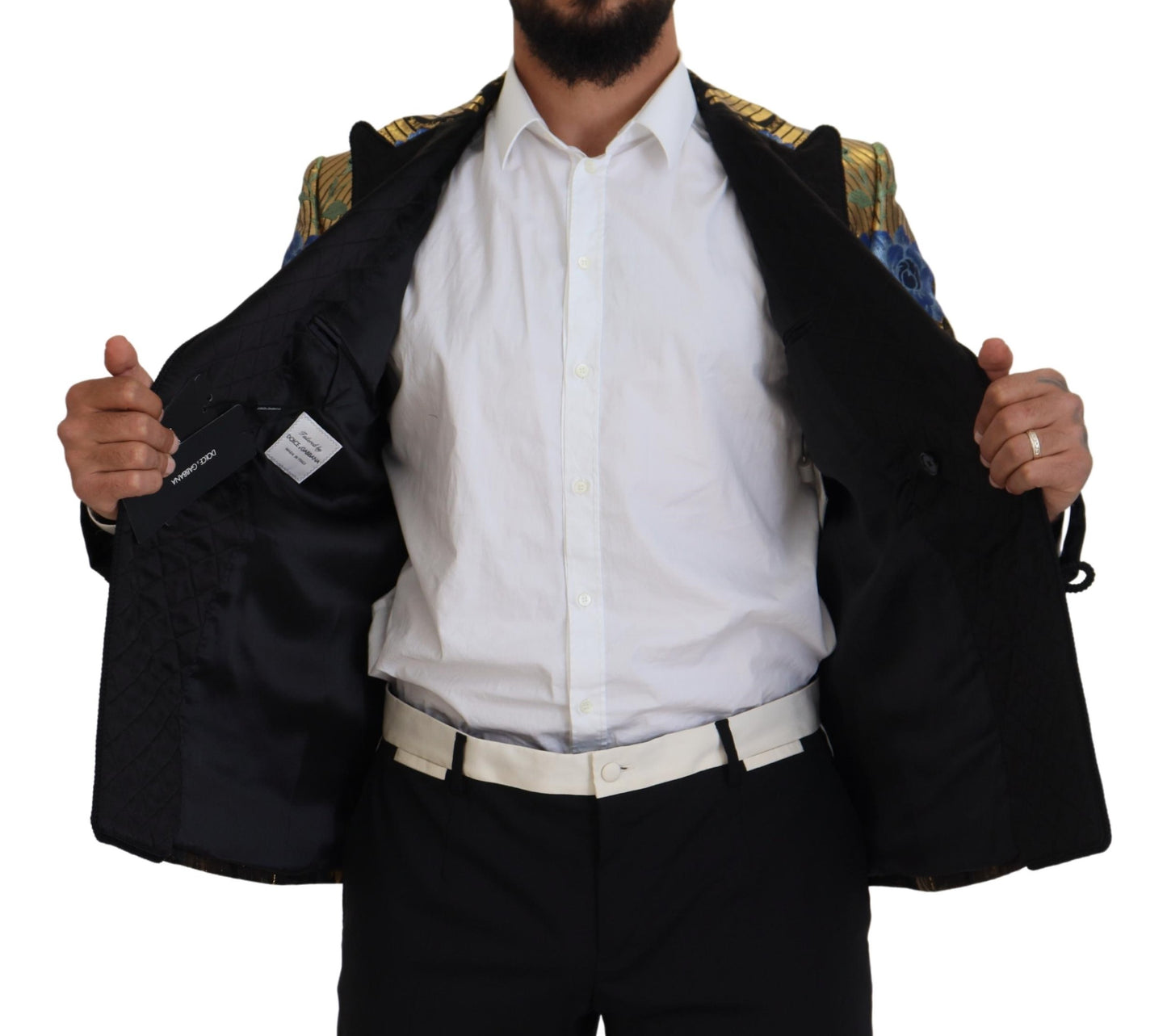 Dolce & Gabbana Gold Lurex Double Breasted Jacket Blazer Dolce & Gabbana