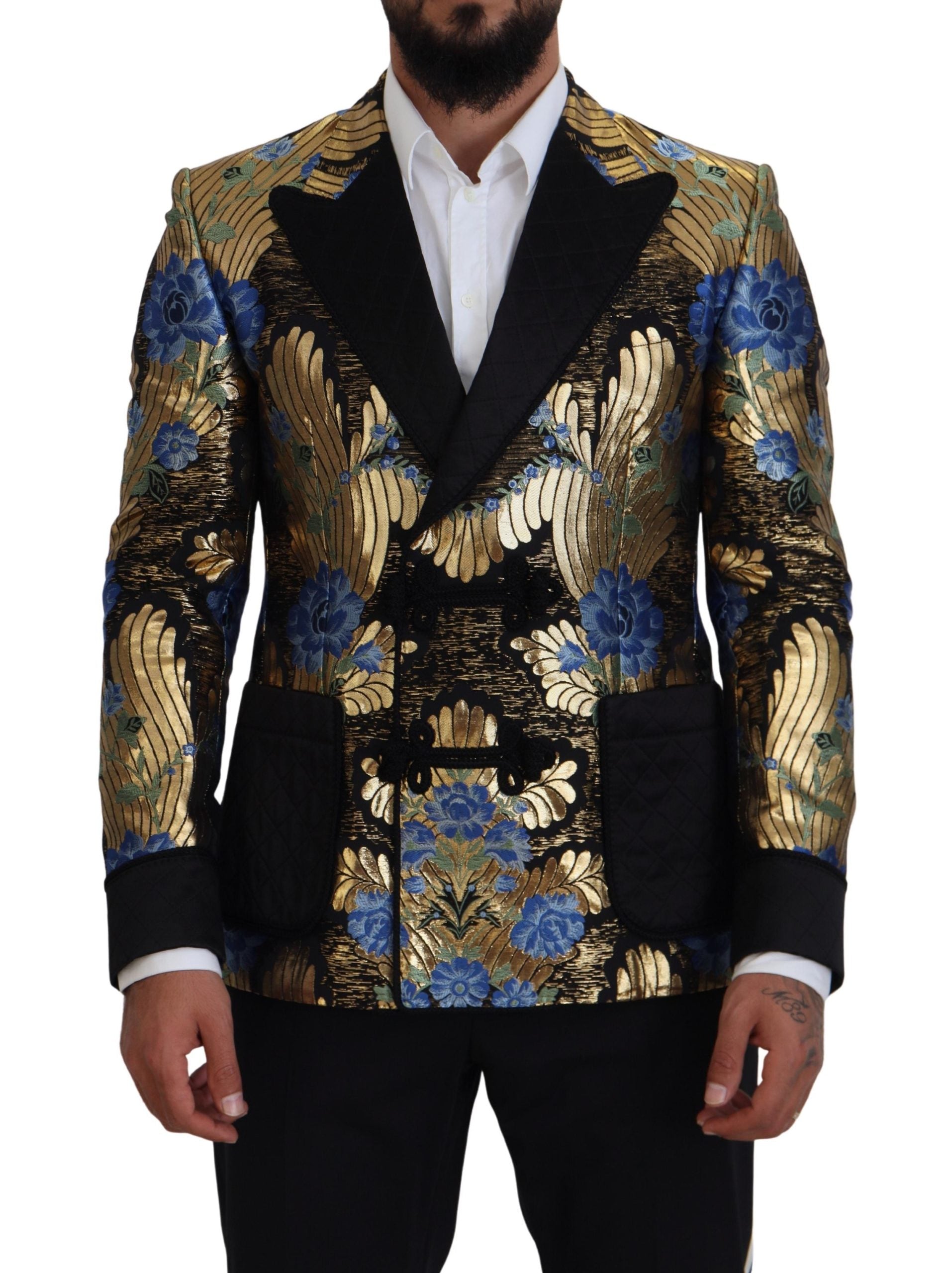 Dolce & Gabbana Gold Lurex Double Breasted Jacket Blazer Dolce & Gabbana