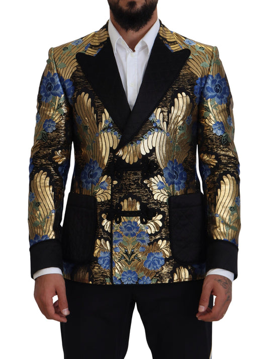 Dolce & Gabbana Gold Lurex Double Breasted Jacket Blazer Dolce & Gabbana