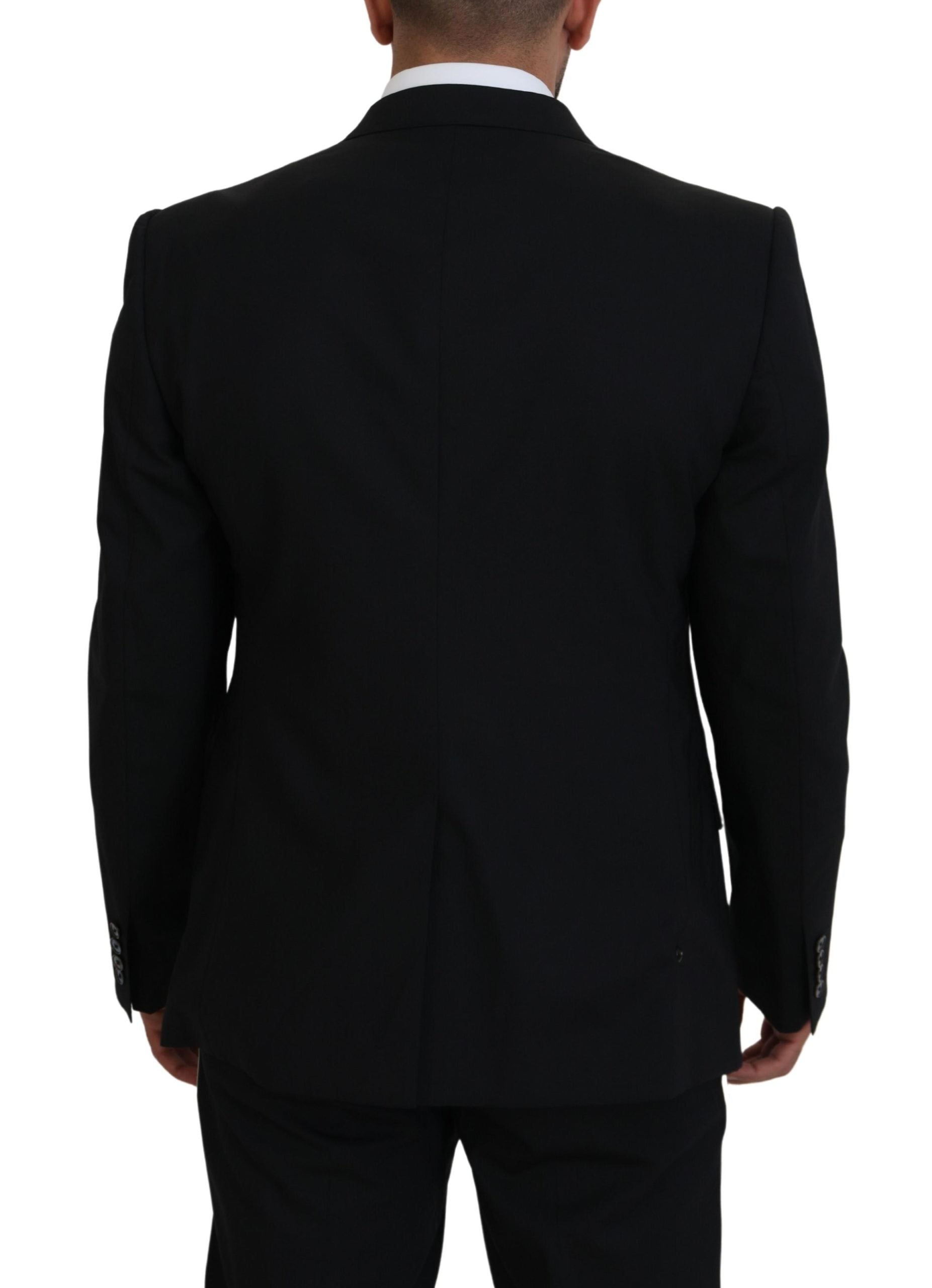 Dolce & Gabbana Black Wool Stretch Slim Fit Jacket Blazer Dolce & Gabbana