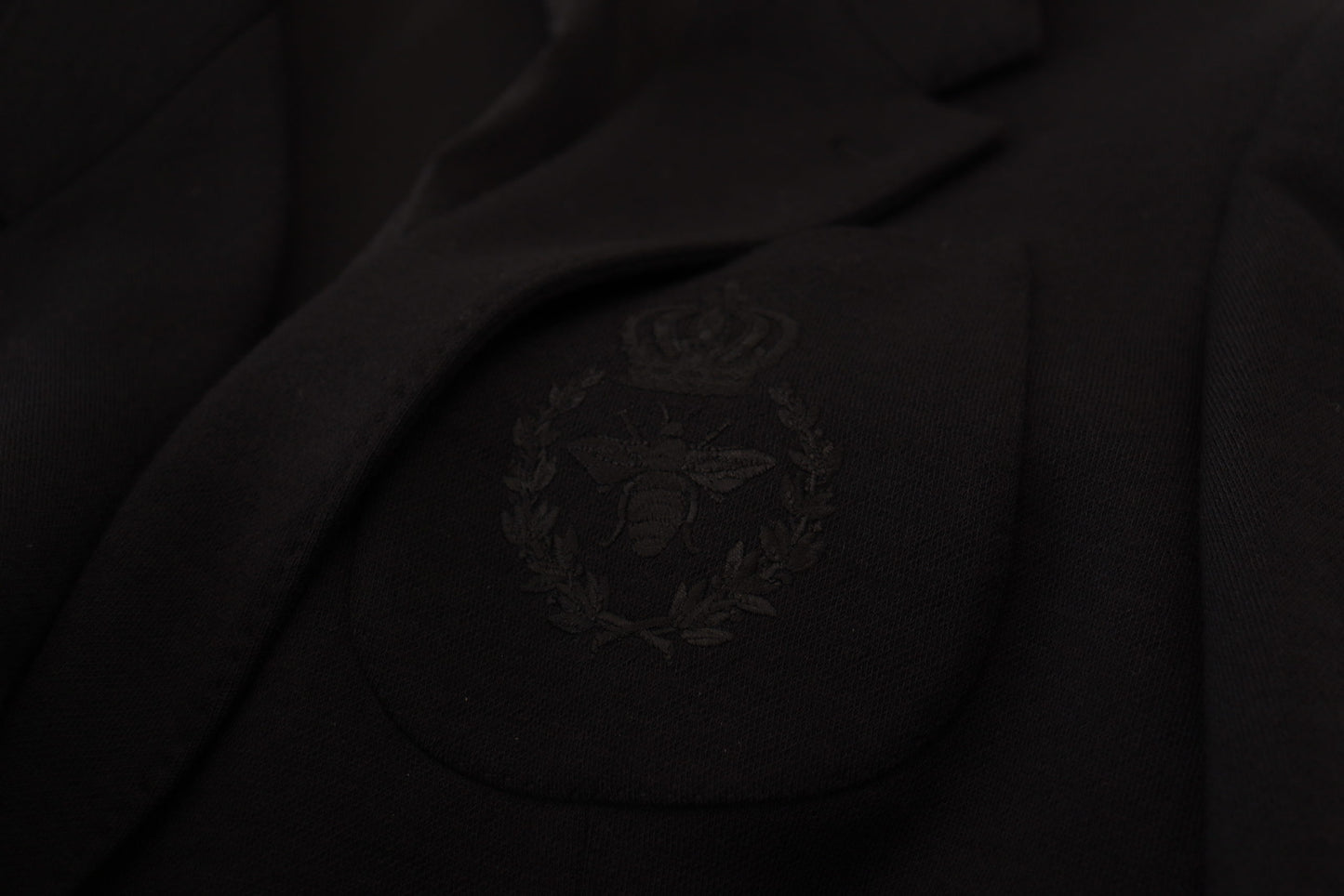 Dolce & Gabbana Black Wool Crown Slim Fit Jacket Blazer Dolce & Gabbana