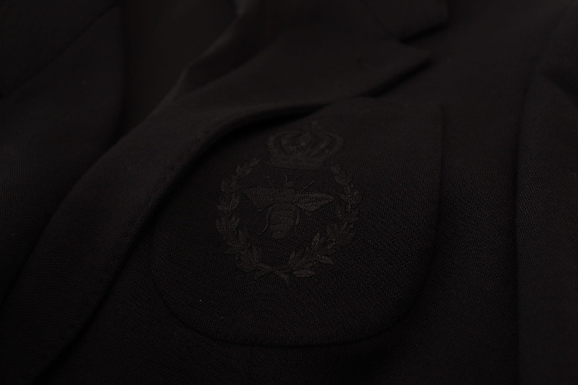 Dolce & Gabbana Black Wool Crown Slim Fit Jacket Blazer Dolce & Gabbana