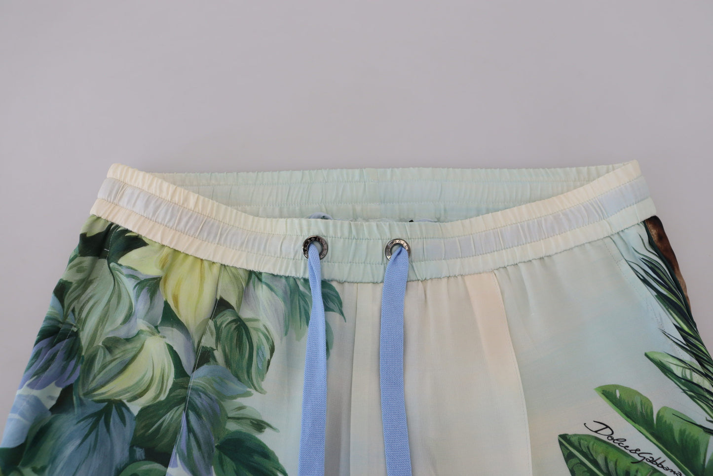 Dolce & Gabbana White Floral Printed Men Jogger Pants Dolce & Gabbana