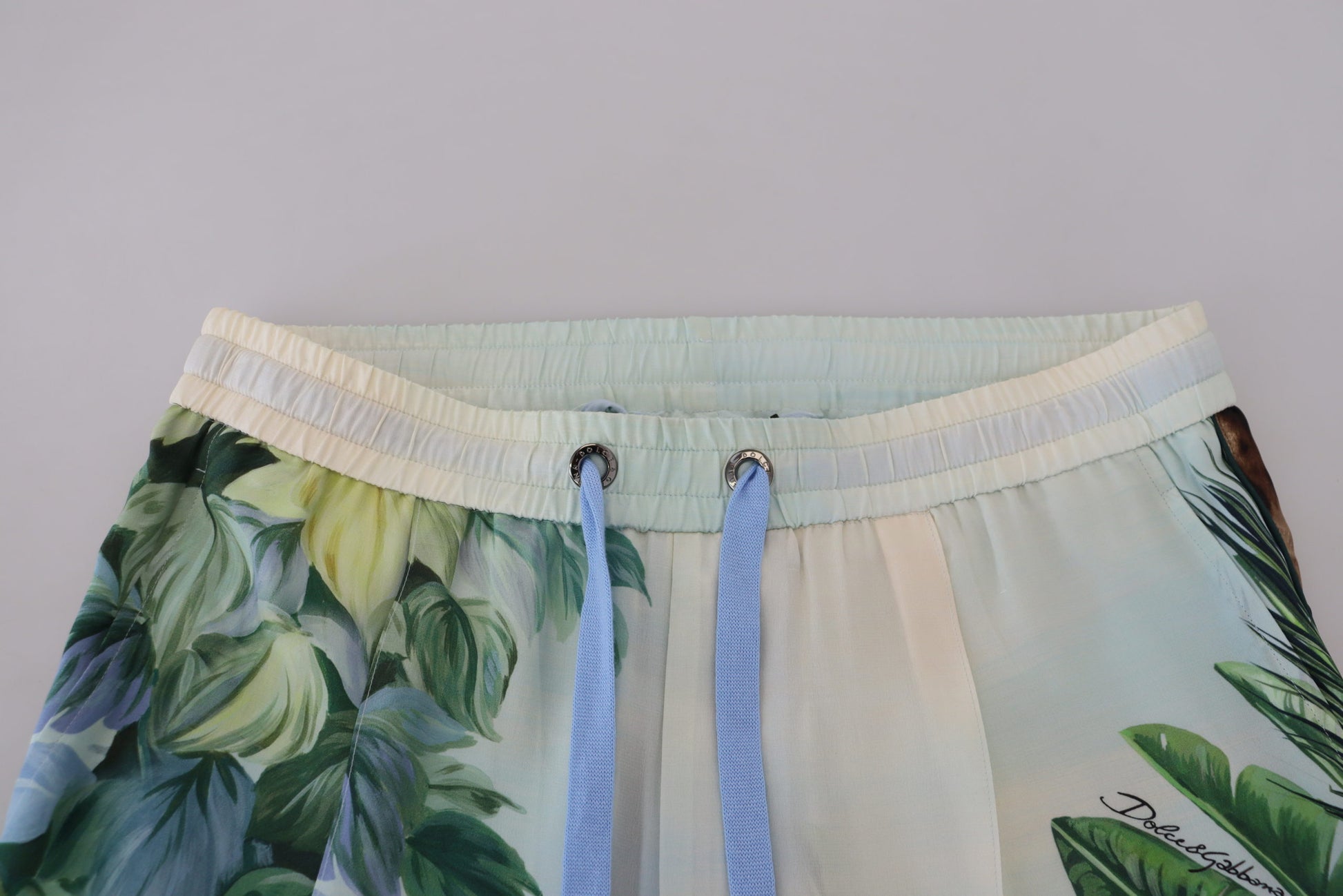 Dolce & Gabbana White Floral Printed Men Jogger Pants Dolce & Gabbana
