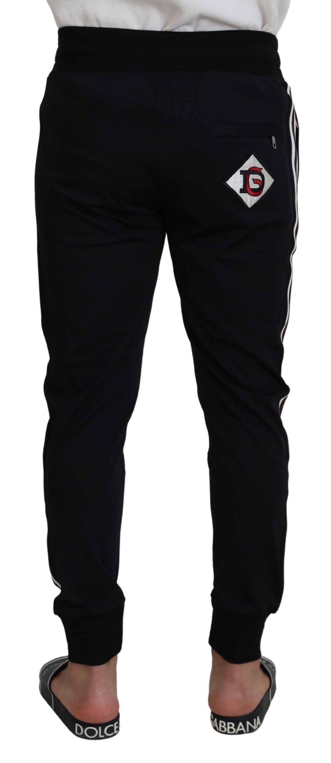 Dolce & Gabbana Black DG Print Mens Jogger Pants Dolce & Gabbana
