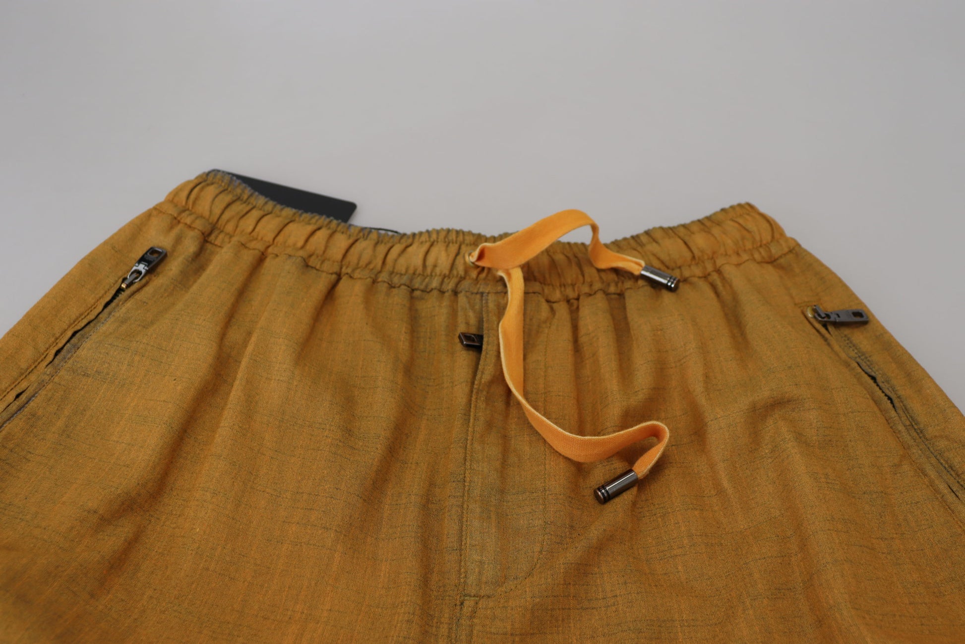 Dolce & Gabbana Brown Linen Drawstring Cargo Pants Dolce & Gabbana