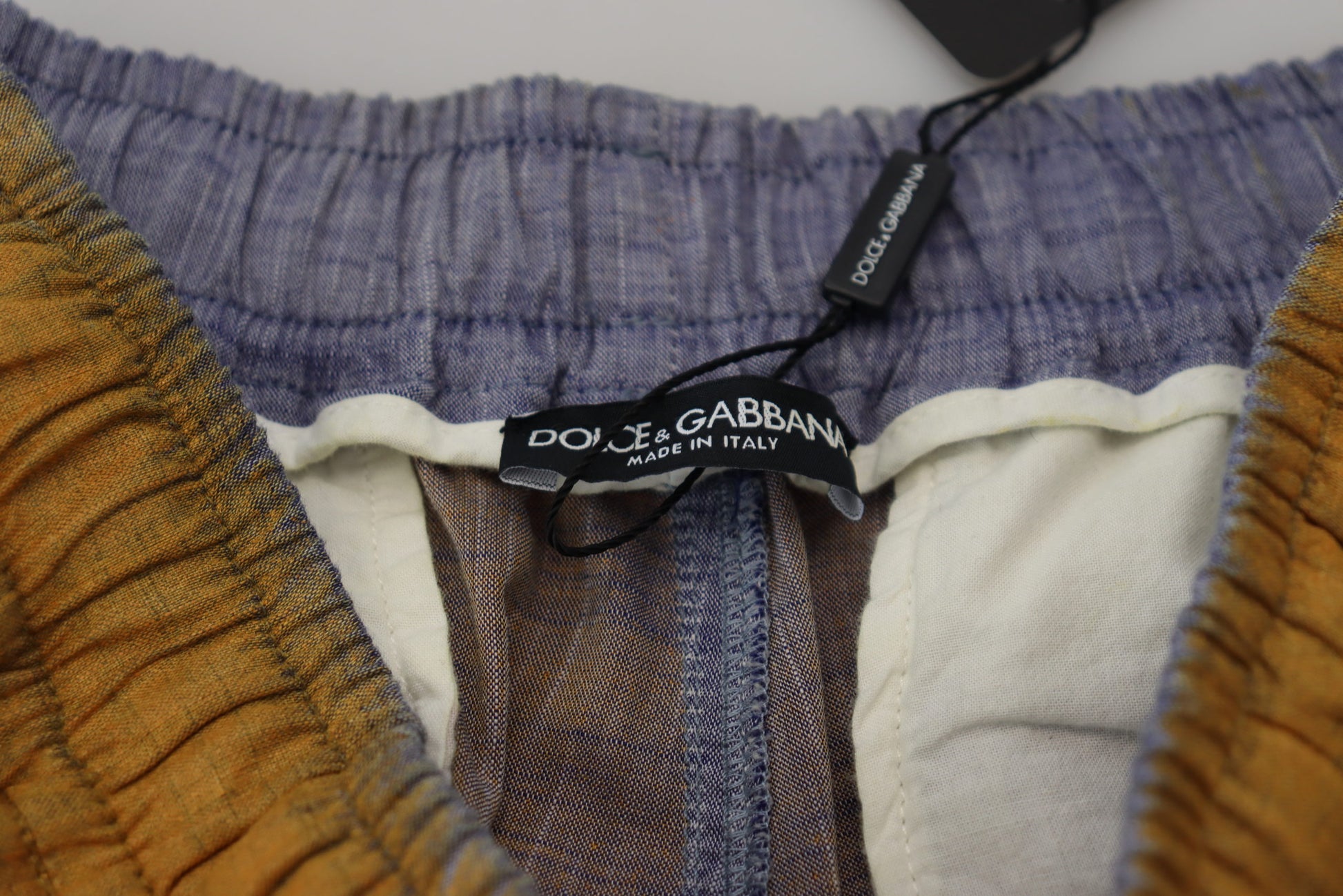 Dolce & Gabbana Brown Linen Drawstring Cargo Pants Dolce & Gabbana