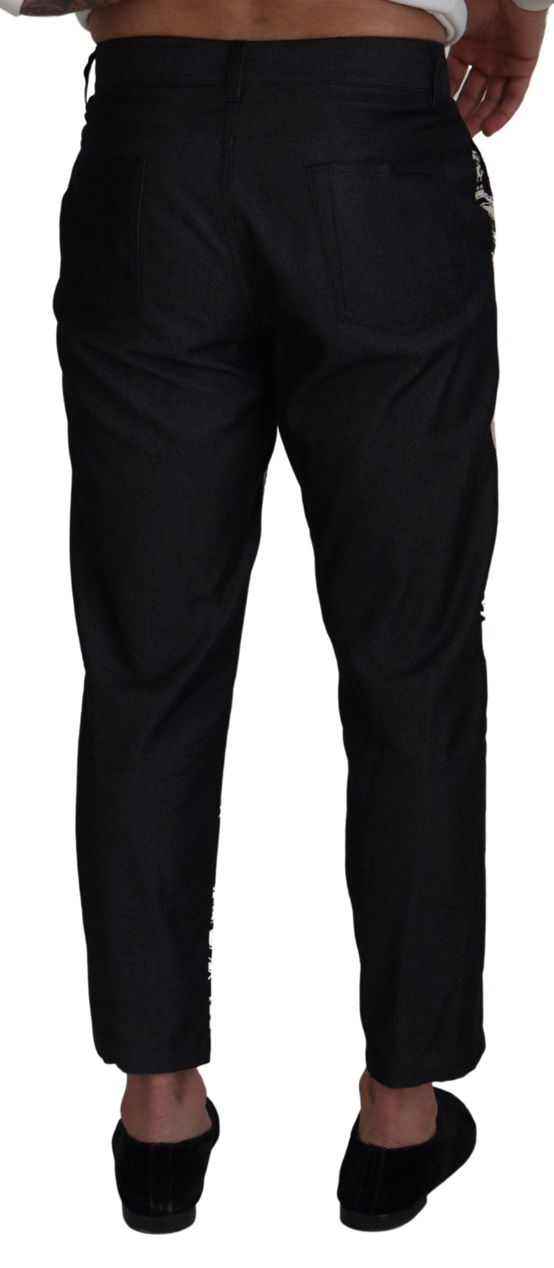 Dolce & Gabbana Black Silk Bandana Print Pants Dolce & Gabbana