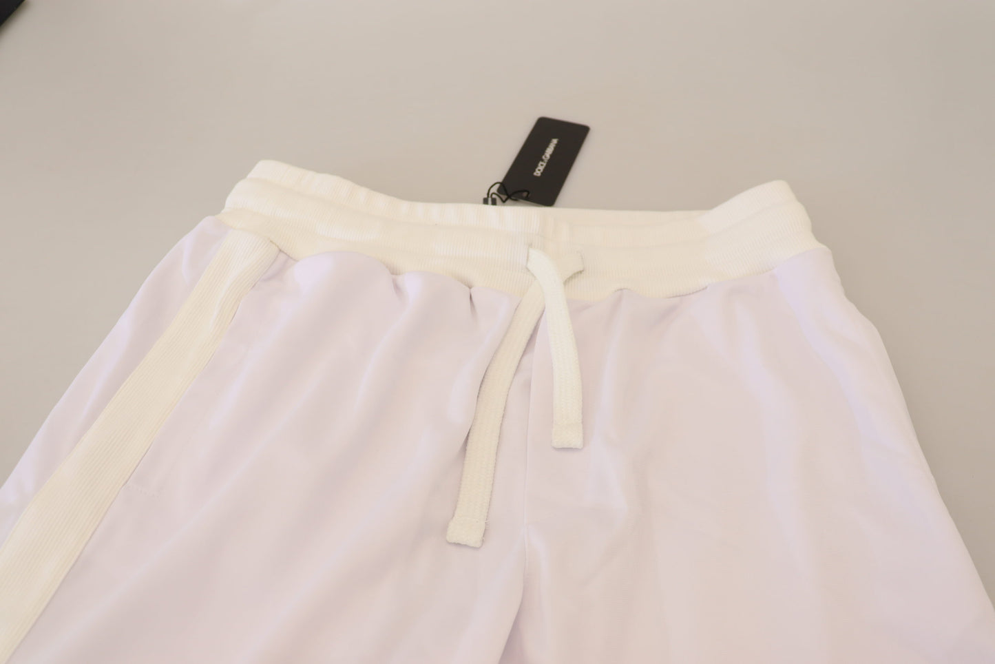 Dolce & Gabbana White Polyester Crown Logo Jogger Pants Dolce & Gabbana