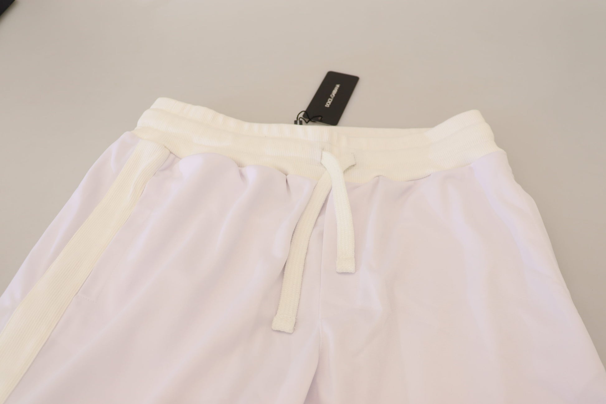 Dolce & Gabbana White Polyester Crown Logo Jogger Pants Dolce & Gabbana